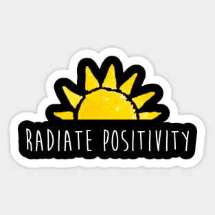 Radiate Positivity Cute Script Happy Summer Sun Sticker